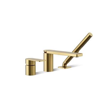 Parallel Single Handle Deck Mount Bath Faucet with Handshower