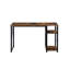 Bureau d'étude à 2 étagères en chêne vieilli et noir avec structure en métal et étagères assorties.-1158096400-1158096403