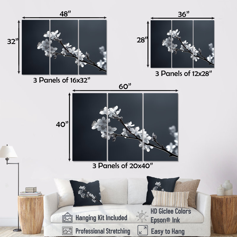 Whispers of Lilac - Lilacs, ensemble d'art mural sur toile, H 32 po x l 48 po x P 1 po