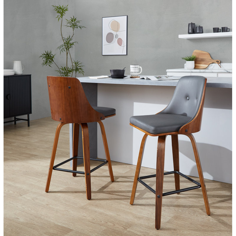 Swivel 26" Counter Stool (Set of 2), Gray