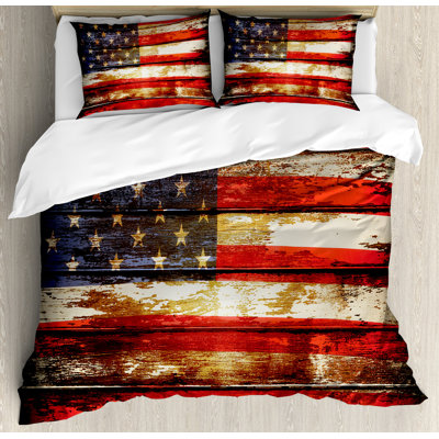 American Flag Eclectic Striped Duvet Cover