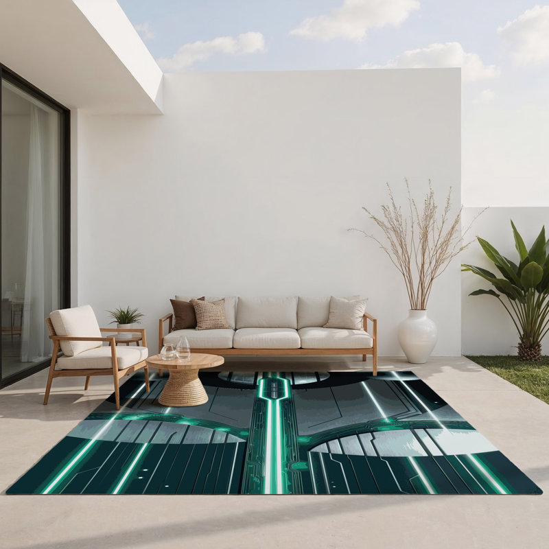 Tapis intérieur / extérieur Warp Matrix, Rectangle 1 pi 6 po x 2 pi 6 po