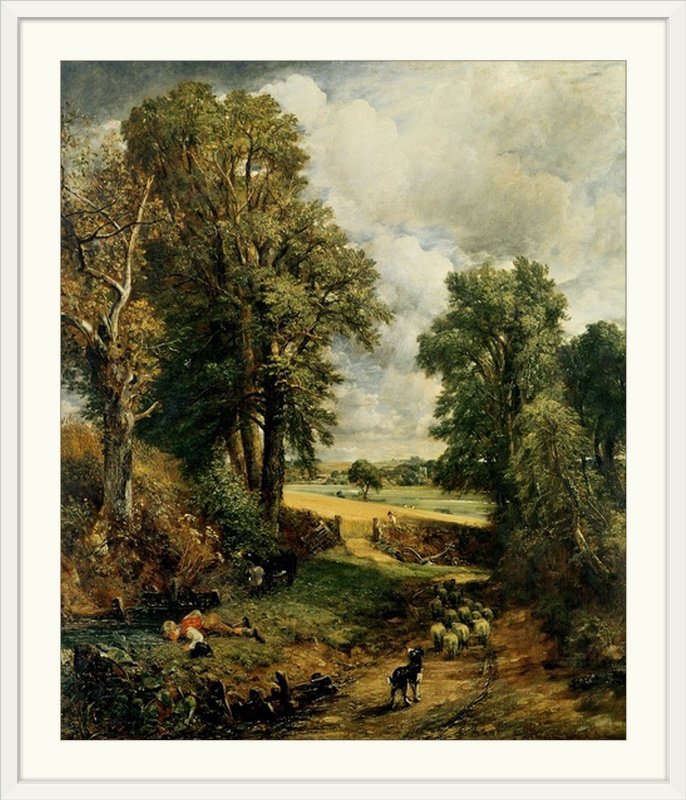 John Constable " The Cornfield, 1826 " by John Constable, 30" H x 24" W x 1.25" D, Canvas