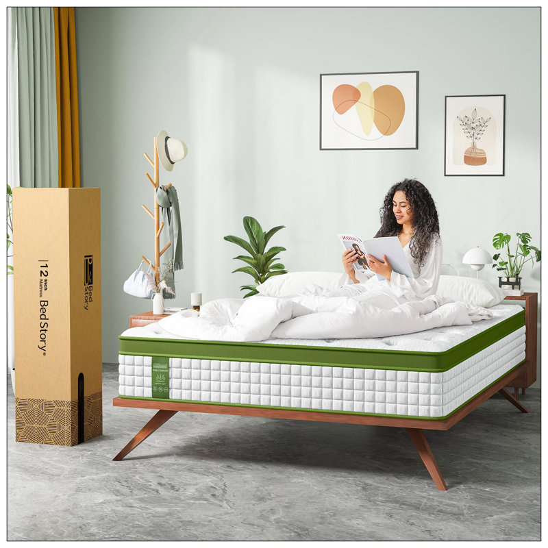 Mattress, Hybrid Mattress In A Box With Gel Memory Foam And Pocket Springs, Pressure Relief & Motion Isolation, Certipur-Us Certified, No Odor