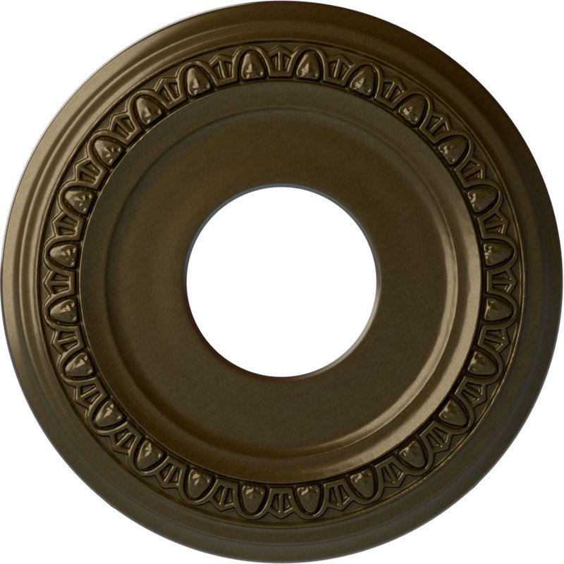 Endurathane Jackson Ceiling Medallion, 12 1/4"OD x 4"ID x 1 1/8"P (Fits Canopies up to 7 3/8"), Hand-Painted Brass Finish