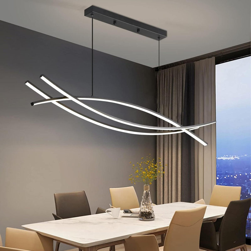 Luminaire suspendu moderne à DEL à intensité variable avec lustre moderne 3000K 6500K avec télécommande