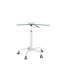 Table de bureau à hauteur réglable en verre trempé transparent avec roues verrouillables (plage réglable de 24,2 po à 32,7 po)-1239866363
