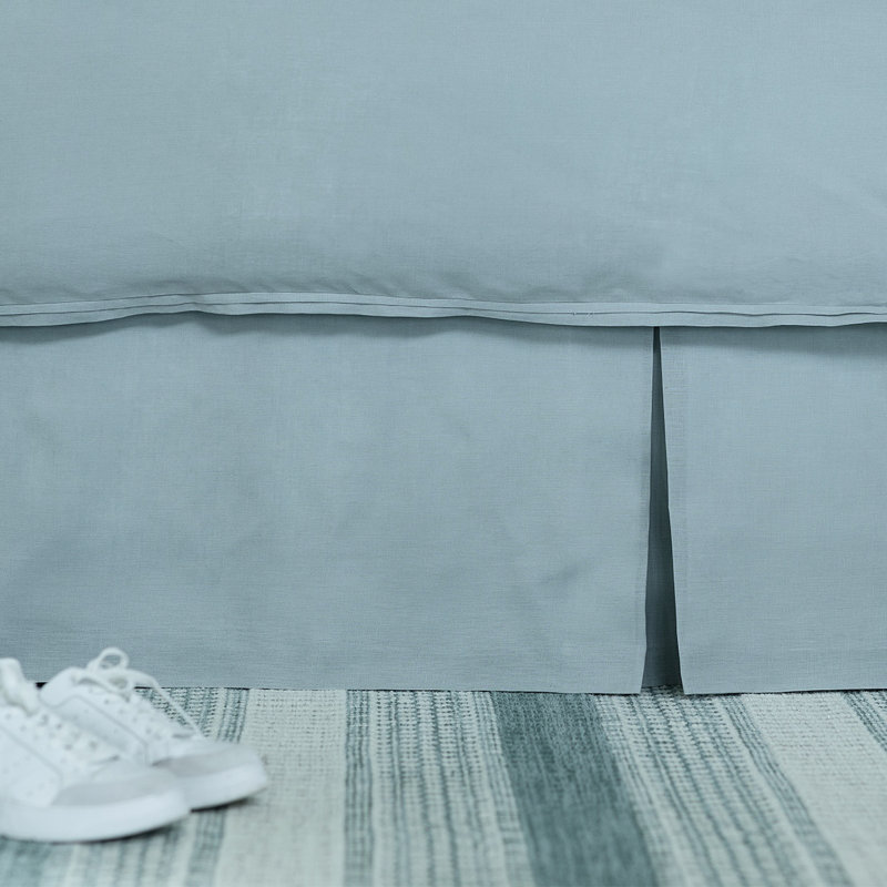 Bloom Linen Tailored Bed Skirt, Sky