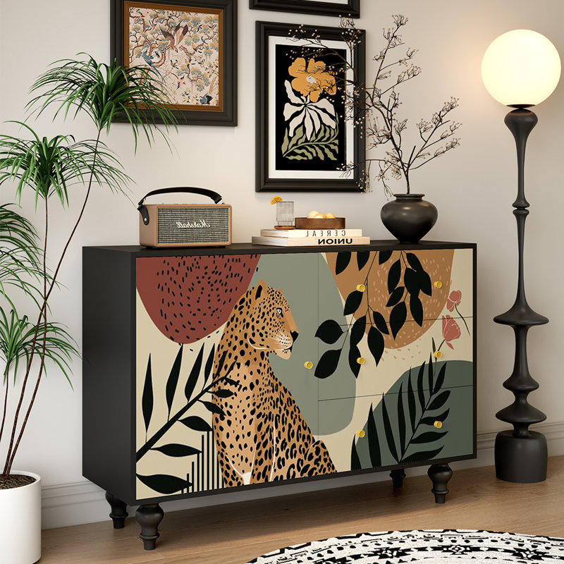 Armoire d'entrée rétro en bois massif