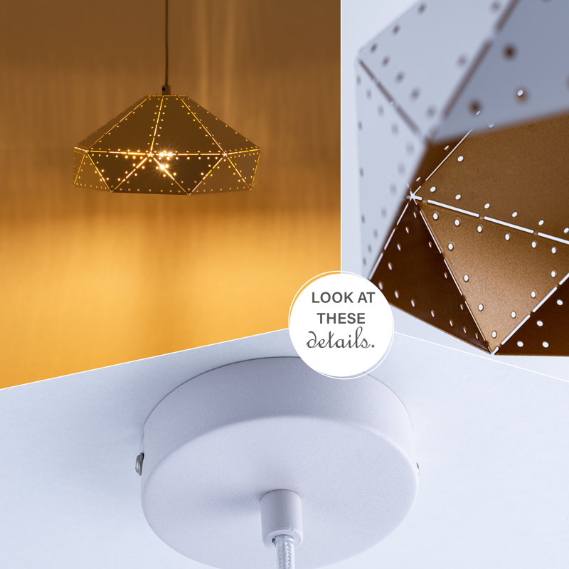 Poe 1 - Light Single Pendant, White/Gold