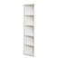 De deux grandes tablettes blanches à côtés triangulaires de 75,43 po pour présenter des bouteilles de porcelaine et des figurines