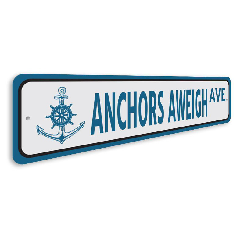 Plaque en aluminium «Anchors A pesez», H 4 po x l 18 po x P 0,04 po