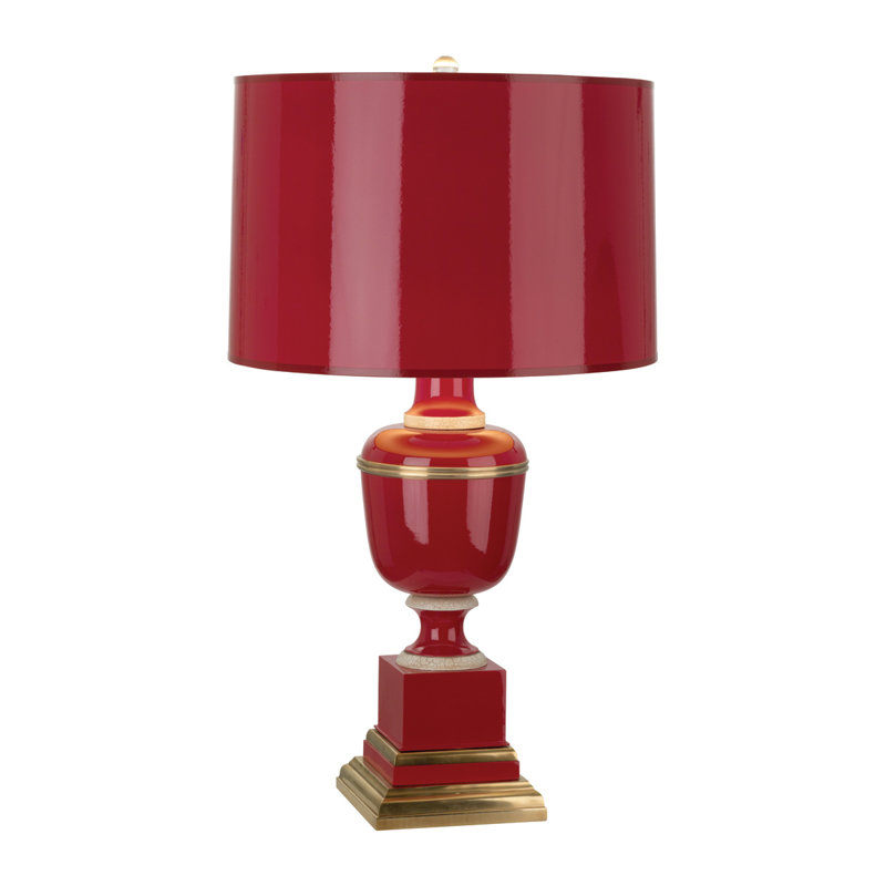 Annika Metal Table Lamp, 29.5" H x 17" W x 17" D, Red, Red