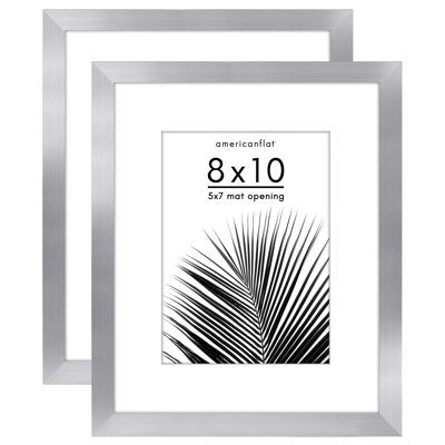 2 Pack of Picture Frames with Mat - Plexiglass Cover