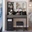 Bureau de maquillage avec miroir, lumières DEL, tiroir et tabouret-1589158742