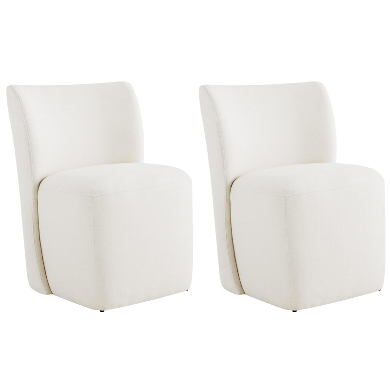 Chaise rembourrée Madie, Flannigan en coton tweed 