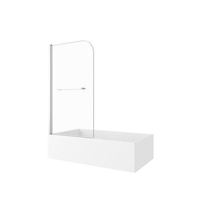 31"-32" W x 55" H Flexible 180° Pivot Shower Door Reversible Installation Frameless Bathtub Screen,1/4"(6MM) Tempered Glass With Nano Easy Cleaning And Stick Explosion-proof Membrance
