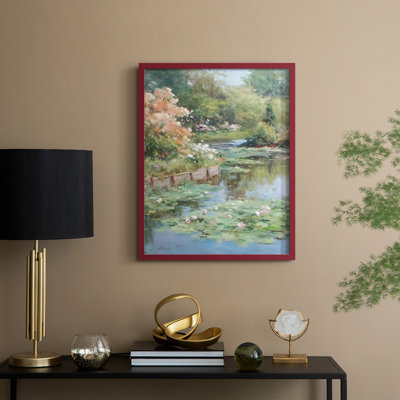 «Vintage Landscape XCV III», reproduction encadrée - bois massif