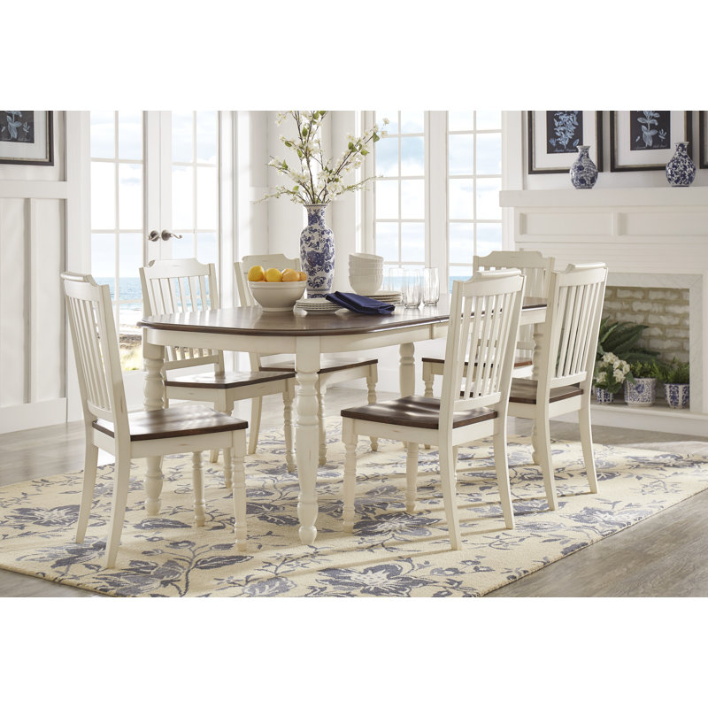 Alyssha 6 - Person Four Leg Dining Set, Antique Black