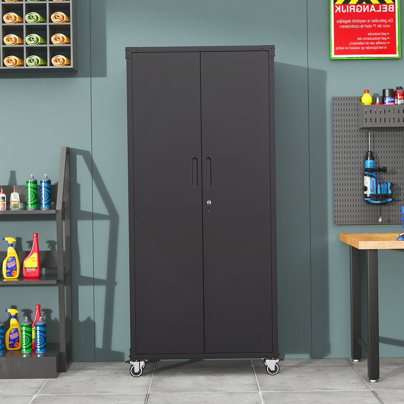 Armoire de rangement en métal avec roulettes, armoire de rangement pour la maison et le bureau