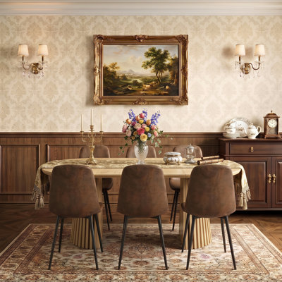 Ensemble de table et de chaises ovales extensibles (39,37" à 70,87") avec dossier haut