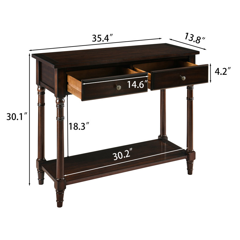 Emaria 35.4" Console Table, Dark Walnut