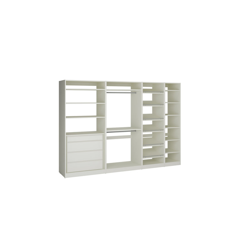 Ensembles de rangement pour garde-robe 36/36/24/18 po, H 84 po x l 114 po x P 24 po, Blanc