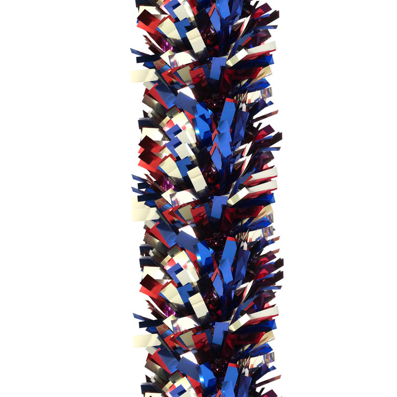Guirlande multicolore, H 6,5 po x L 108 po x P 6,5 po, BOA, rouge / argent / bleu