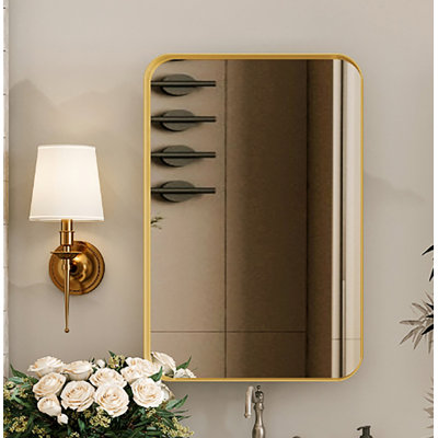 Armoire à pharmacie encastrée en métal 16 po x 24 po avec miroir et tablettes réglables