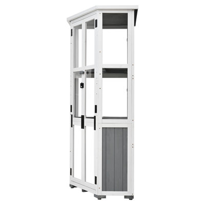 3 Ft. W X 1.7 Ft. D Garden Wood Storage Shed Cabinet  For Garden And Backyard (1.7 Sq. Ft.)