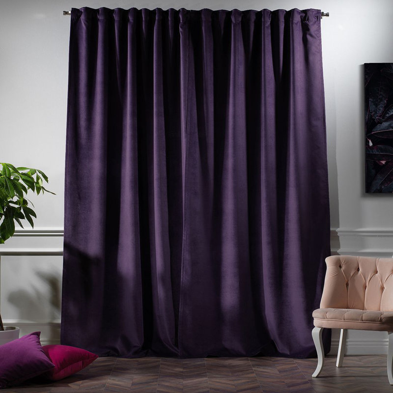 Blackout Single Curtain Panel, Rebeccapurple, 130cm Width x 295cm Drop