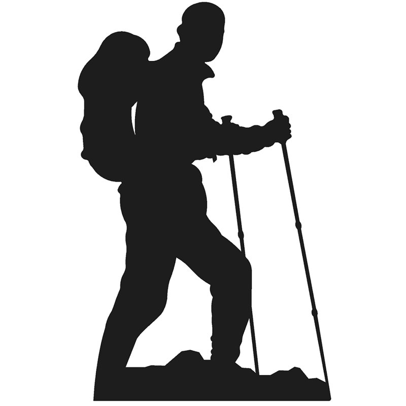 Silhouette de Mountaineer Hiker Mountain Climber