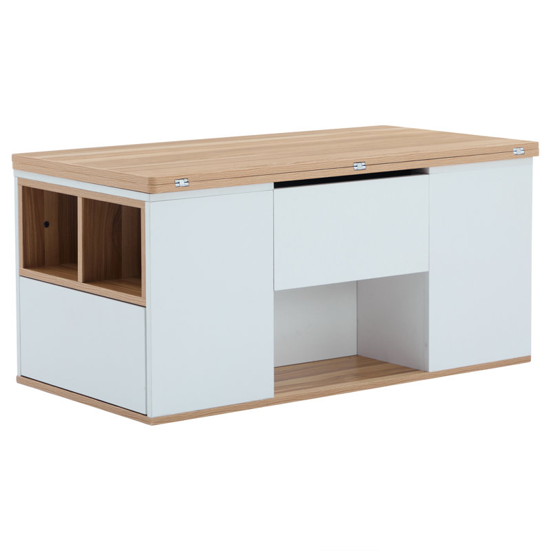 Lift Top Block Coffee Table with Storage