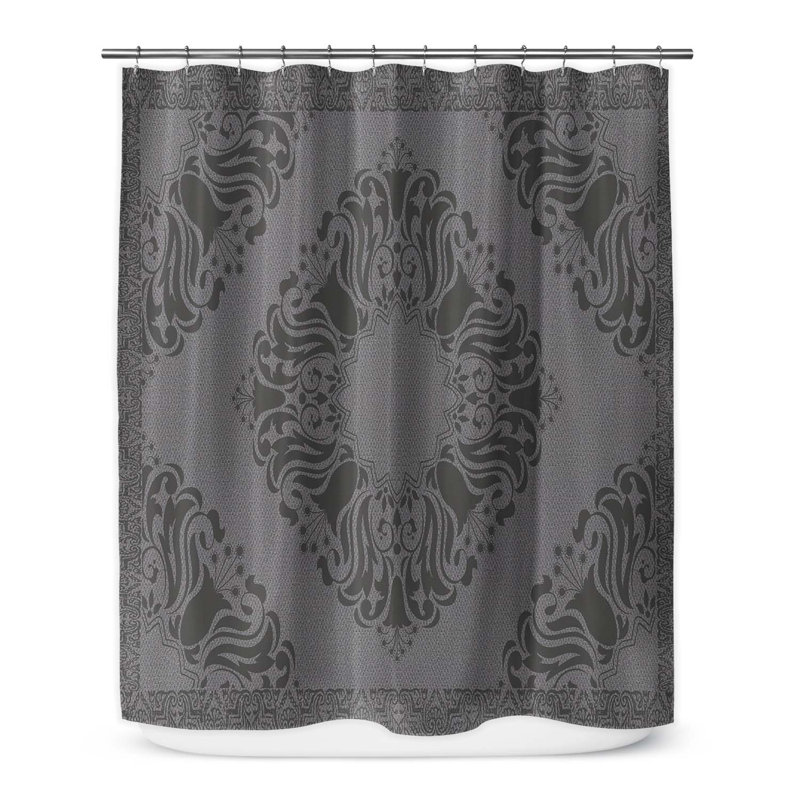Glendo Damask Shower Curtain, 70" H x 71" W