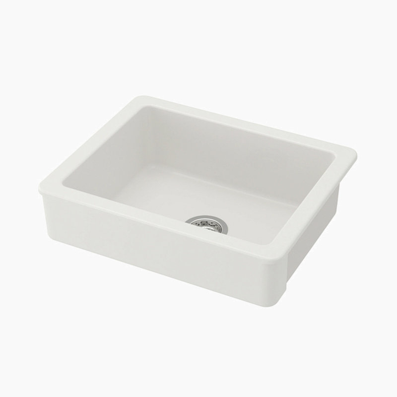 Évier de cuisine simple en céramique, H 8 po x l 19 po x P 6,75 po