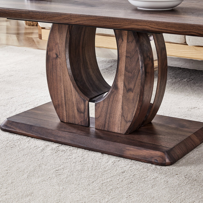 Table basse rectangulaire avec finition noyer - ajoute de l'élégance à l'autocollant grain de maison Facile à nettoyer et à entretenir