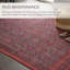 Tapis rouge foncé / bleu tissé à la machine Kalinaire-68309626