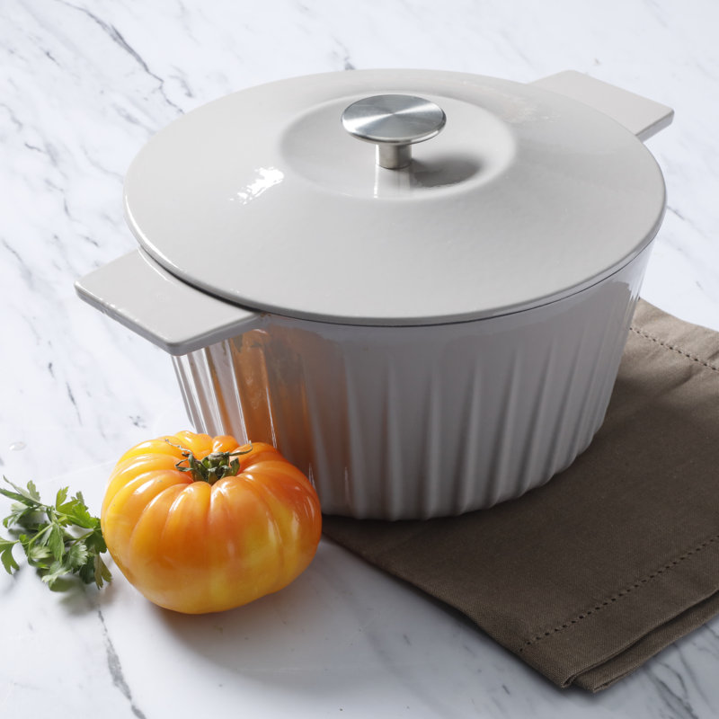 Aqua 5-Qt Enameled Cast Iron Dutch Oven with Lid