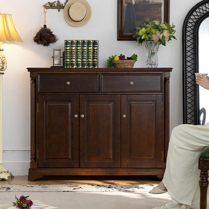 Nut-brown Solid Wood Shoe Storage Bench
