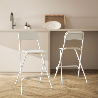 Ensemble de 2 tabourets pliables avec repose-pieds