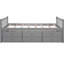 Lit de jour gris simple avec lit gigogne et tiroirs fonctionnels pour dortoir-1651472880