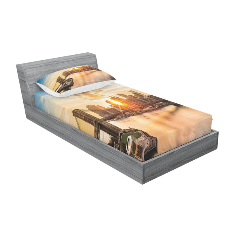 Microfiber Sheet Set, Twin Sheet Set with Fitted Sheet