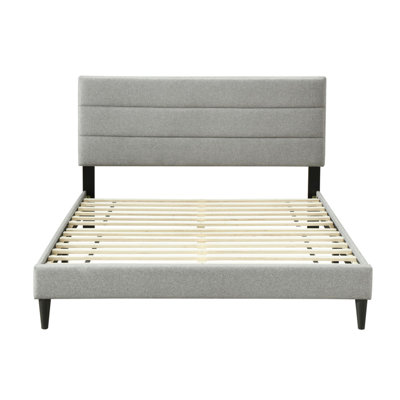 Lit pour très grand lit très grand chargeant dans une boîte - Tissu de tête de lit tapissier gris