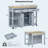 47 inch Kitchen Island with Extendable Dining Table, Rubber Wood Veneer Kitchen Table with Internal Storage Rack, Power Outlet, Kitchen island with Storage 2 Drawers 2 Cabinet,Grey Blue-129123378