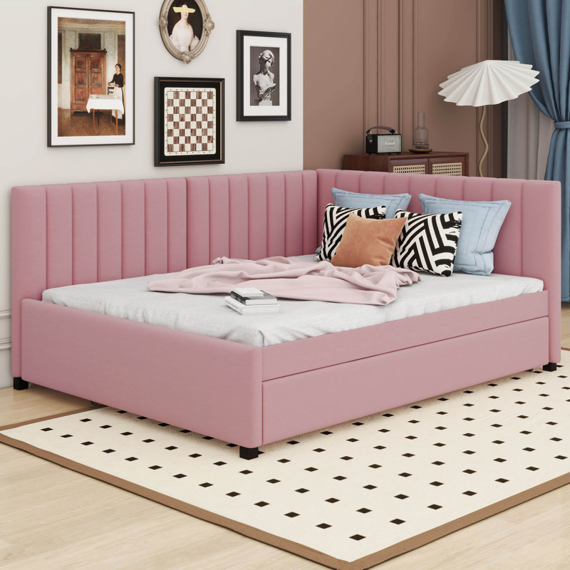 Ayob Upholstered Daybed, Pink