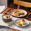 24 Pcs Ceramic Dinnerware Set, Plate And Bowls With Non Slip Base, Specks, Multicolor Set, Brown, Dinner Plates, Dessert Plates And Bowls For 8 Person, Vertical Edge-110663225