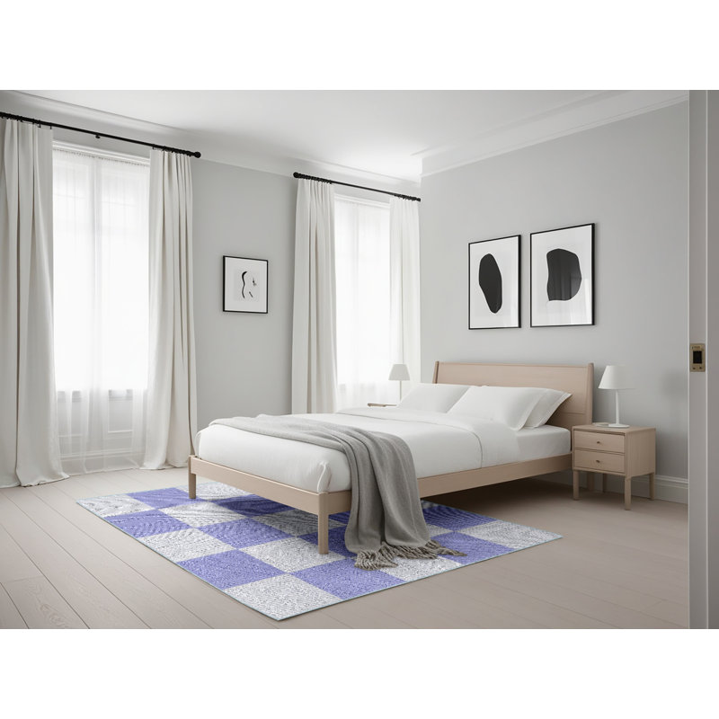 Tapis de zone lavande à motifs, Rectangle 5 pi x 7 pi