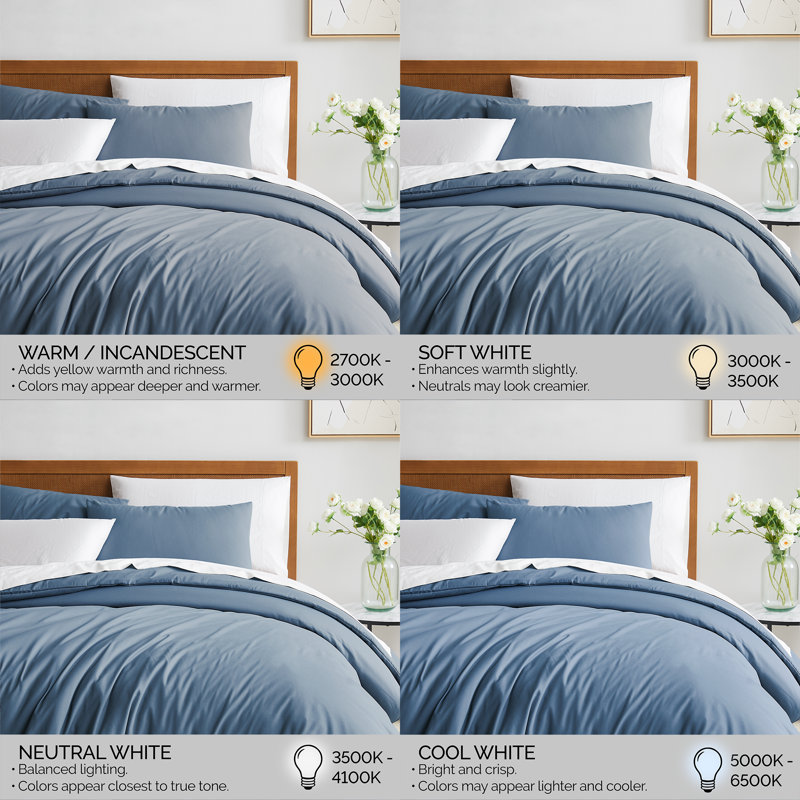 Ensemble de housse de couette Southano Fine Linens, Housse de couette double / grand + 2 taies décora, Bleu couronne