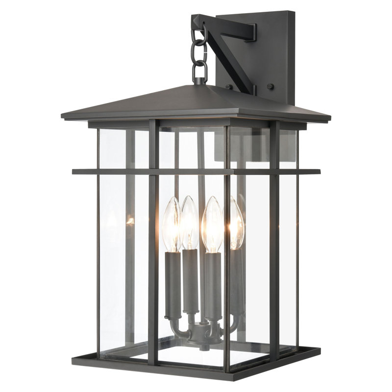 Oak Park 20'' High 4-Light Outdoor Sconce - Matte Black, Black, 20" H x 11" W x 13" D