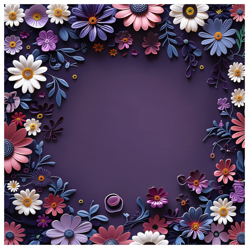 Couvre-lit matelassé à motif floral, Ensemble de courtepointe très grand, Mauve et bleu / floral